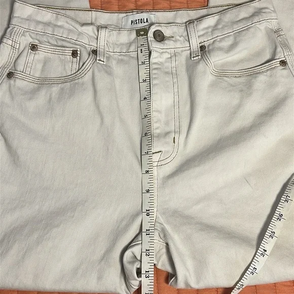 Pistola Revolve Cassie Crop Jeans in Adobe Cream Womens Size 27 - Picture 6 of 16